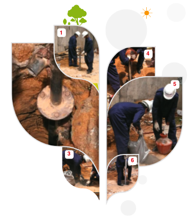 Ashlok Safe Earthing Electrode installation by skilled technicians, showcasing the process of installing safe earthing electrodes across India.