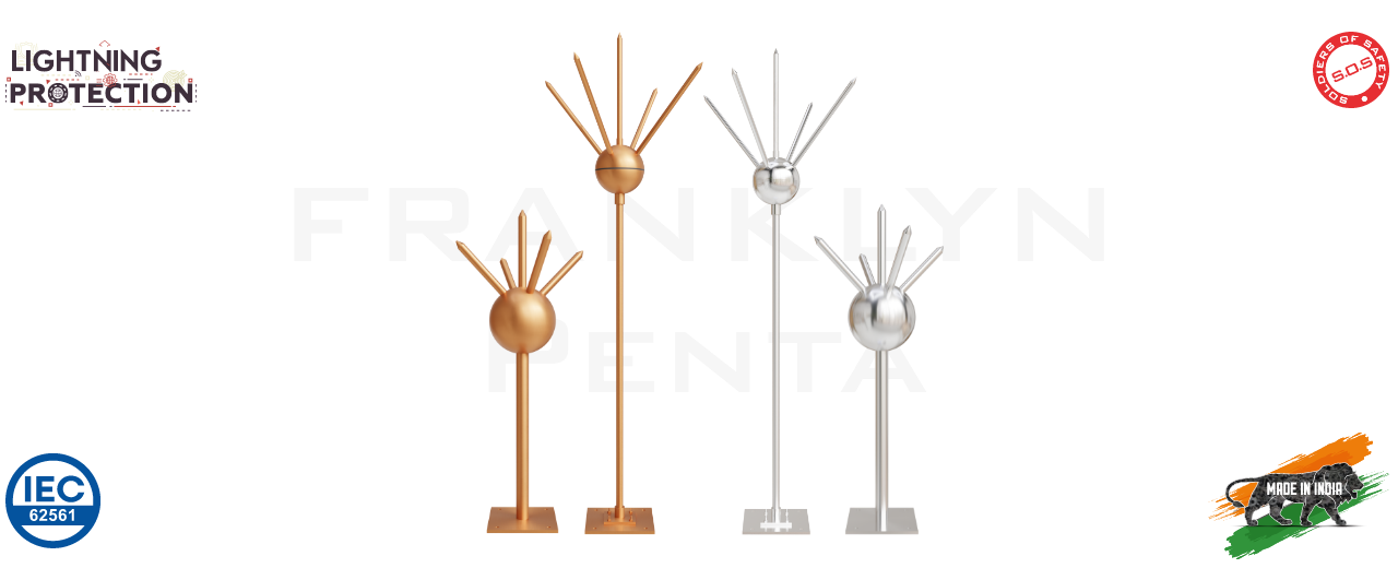Franklyn Penta Lightning Arrestor for Building Protection by Ashlok Safe Earthing Electrode Limited