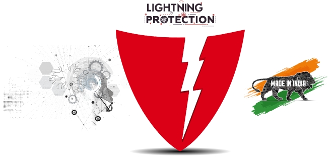 Ashlok Safe Earthing's Lightning Protection shield logo for Made in India products